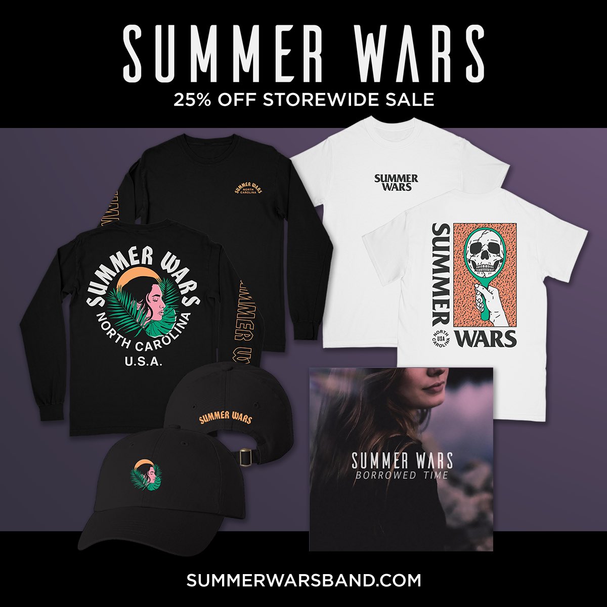 Hope you all are staying safe and healthy!  We are taking this time to write new material, but in the meantime, we are launching a new sale on our Merch store at summerwarsband.com.  If you have ever felt like picking something up now is the time to make it happen!