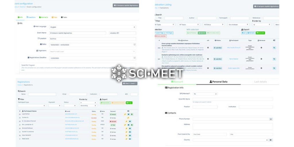 Sci_Meet's tweet image. Sabia que pode experimentar gratuitamente o software Sci-Meet? 👉 bit.ly/2TpU5Y1

#Scimeet #software #gestaodeeventos