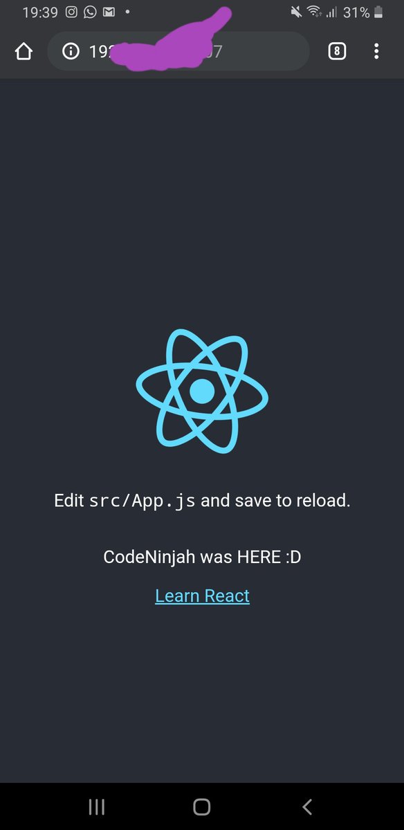 code_ninjah's tweet image. &quot;CodeNinjah was HERE :D&quot; a.k.a. &quot;Hello World&quot; 😁✌✌

#React #dev