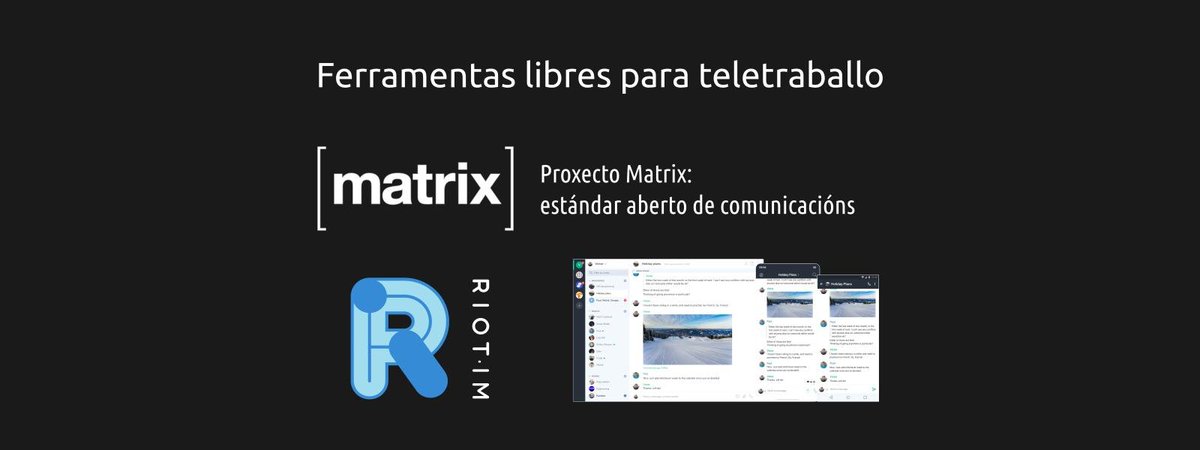 💊 Pílula para o teletraballo: 
👉 Proxecto Matrix, estándar aberto para as comunicacións.

🔗 Accede á pílula a través desta ligazón a #Mancomún: bit.ly/33MQren