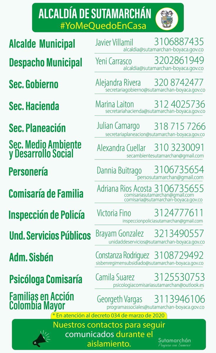 📢 Seguiremos trabajando para que la comunidad entienda que a está pandemia la derrotamos Unidos, realizaremos acciones de apoyo y ayuda a los más necesitados, a las familias más vulnerables de #Sutamarchán.