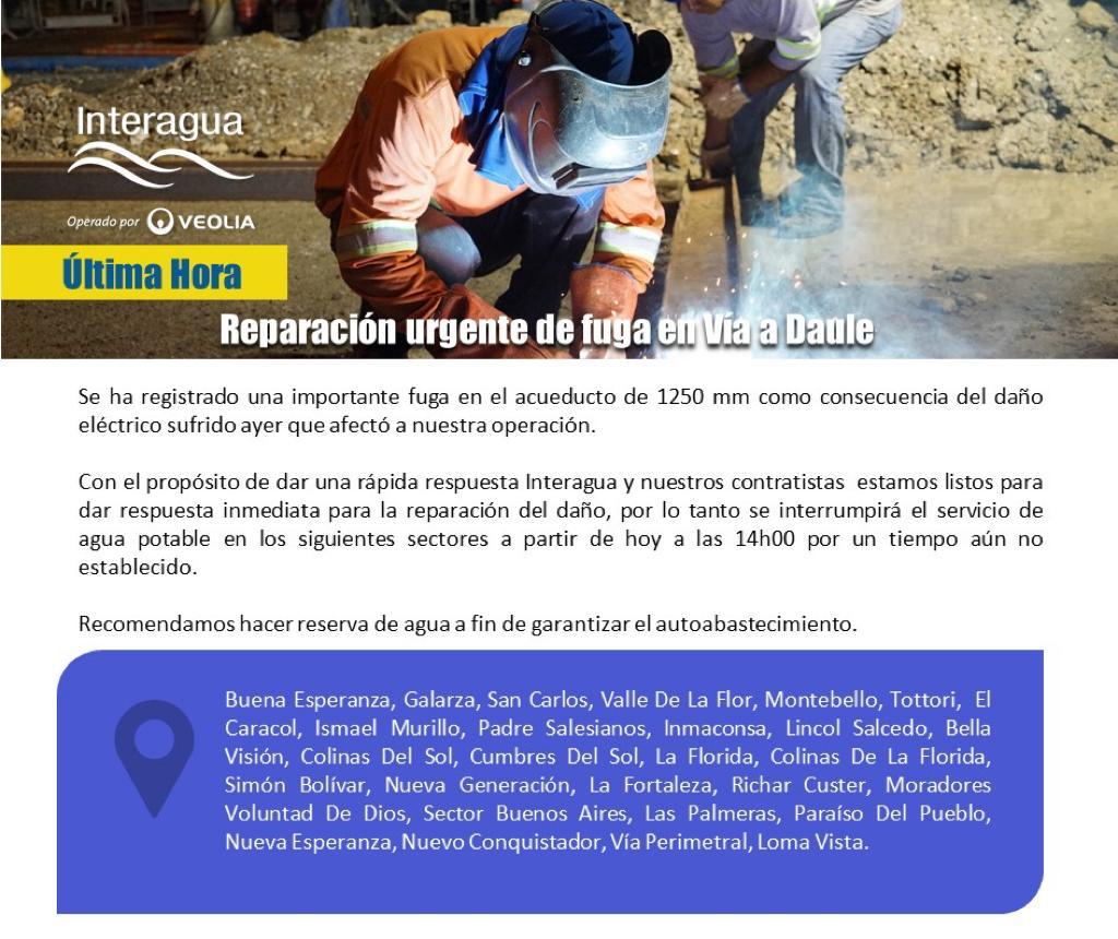 Me está llegando este comunicado que hay de cierto <a href="/interagua/">Interagua C. Ltda</a> se supone que no iba a ver suspensión por emergencia <a href="/RTS_LaNoticia/">Informativos RTS</a>