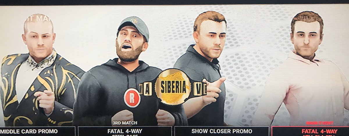 aberwrestle's tweet photo. MAIN EVENT #SCW1 SIBERIA WORLD CHAMPIONSHIP - HELL IN A CELL - Stuart (big boss man), Marcus ‘rice’ Gordon, Craig Byres and Mickey ‘the cockring’ Robertson https://t.co/ALcgup0Wef