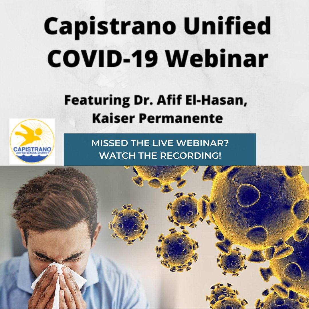 VDMESMakos (@vdmesmakos) on Twitter photo Missed our #COVID19 webinar yesterday? Guest speaker Dr. Afif El-Hasan, Physician-in-Charge, Pediatrics Dept. at <a href="/kpthrive/">Thrive with KP</a> SJC led an informative presentation + Q & A. We also discuss next steps for #distancelearning. Watch now! cusdinsider.org/covid-19-cusd-… Missed our #COVID19 webinar yesterday? Guest speaker Dr. Afif El-Hasan, Physician-in-Charge, Pediatrics Dept. at <a href="/kpthrive/">Thrive with KP</a> SJC led an informative presentation + Q & A. We also discuss next steps for #distancelearning. Watch now! cusdinsider.org/covid-19-cusd-…