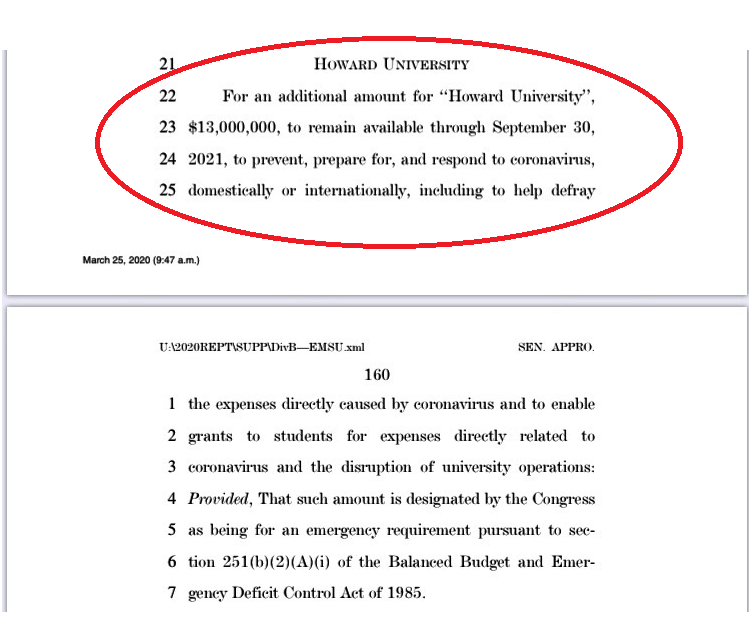 FmrRepMattGaetz's tweet image. $13,000,000 in taxpayer funds could be going to families across the nation struggling to put food on the table in the midst of COVID-19. 

Instead, it's going to Howard University.

Education is important- but a $13 million check to Howard does not belong in COVID-19 relief.