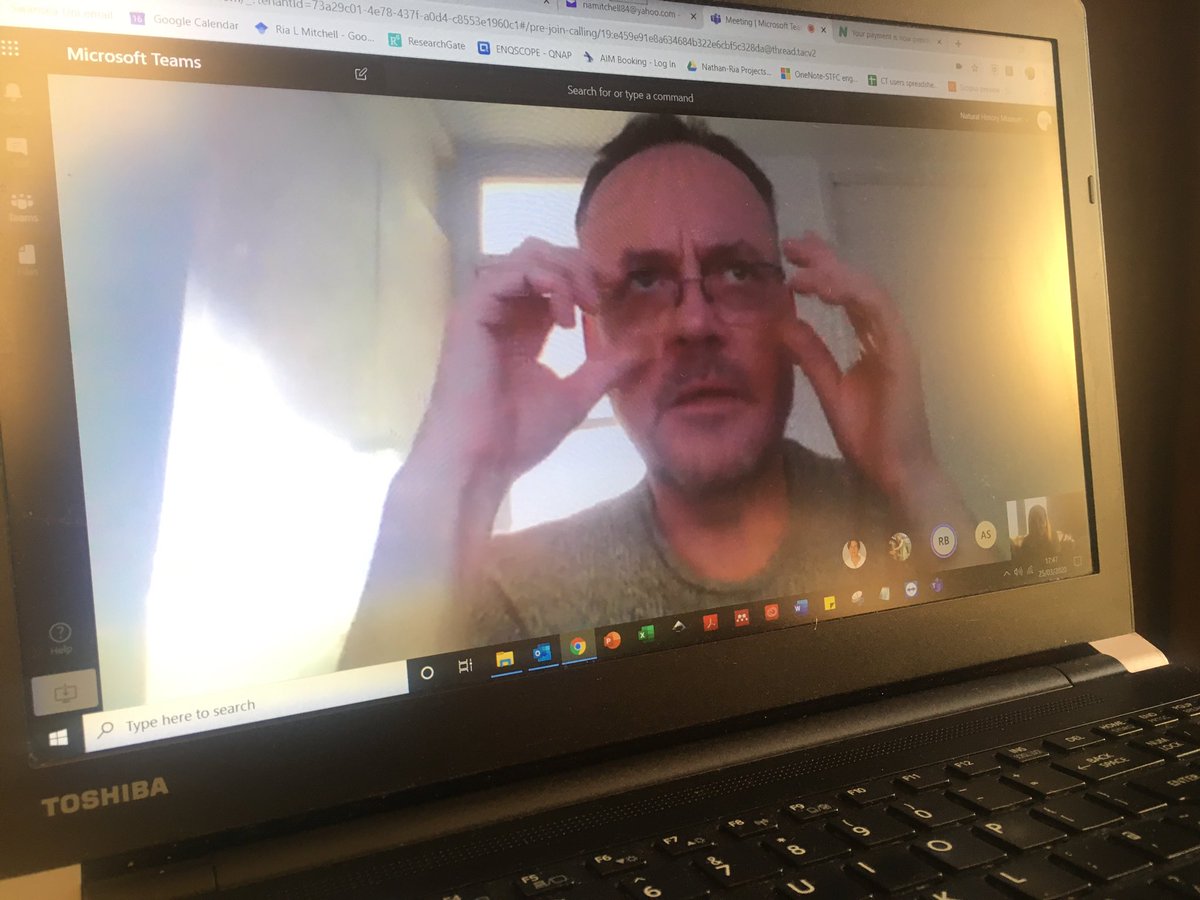 Brilliant virtual chats for @AimSwansea Wednesday lunch and @NHMPalaeobotany last Wednesday drinks today. Made me laugh and smile a lot #wfh