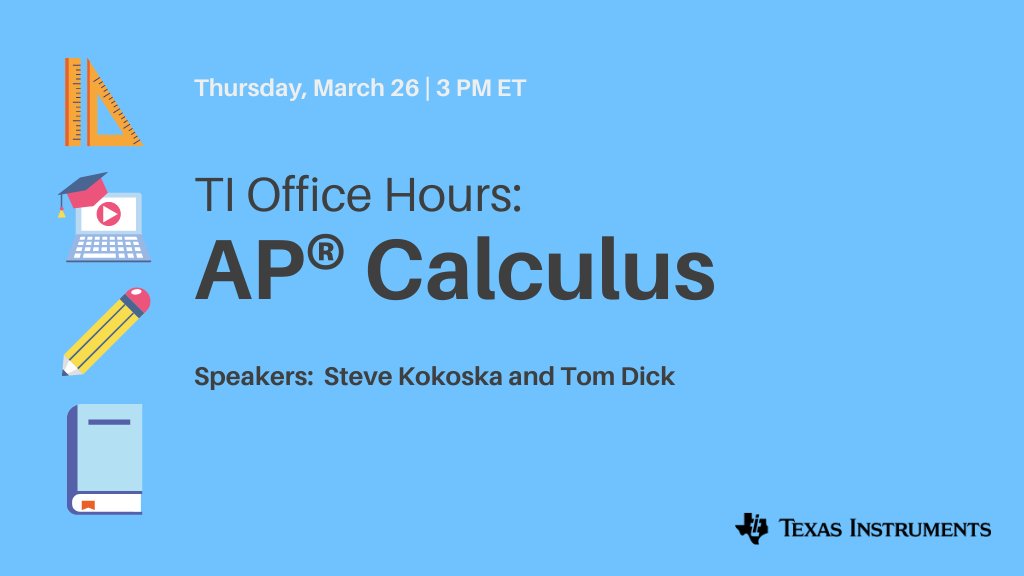 #APCalc teachers and students👋 We’re holding virtual office hours on our YouTube channel tomorrow, 3/26 at 3pm ET! Ask us your questions below, then join live for more Q&amp;A: bit.ly/3ai2oLA