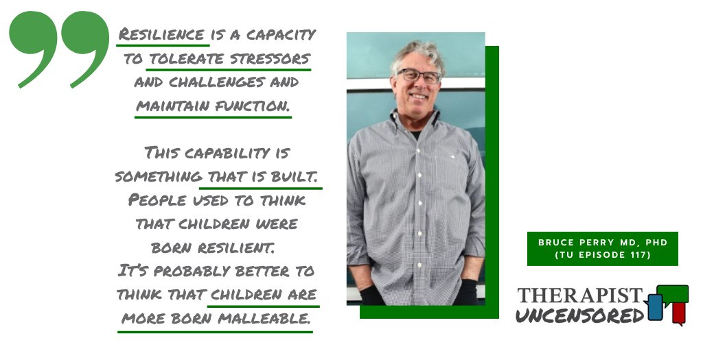 We will have many opportunities to grow in our resilience these upcoming weeks. It is something that can build over time with consistency and awareness. 

Episode 117 with <a href="/BDPerry/">Bruce D. Perry, M.D.,Ph.D.</a> → therapistuncensored.com/episodes/tu117…

🧠 #TherapistUncensored