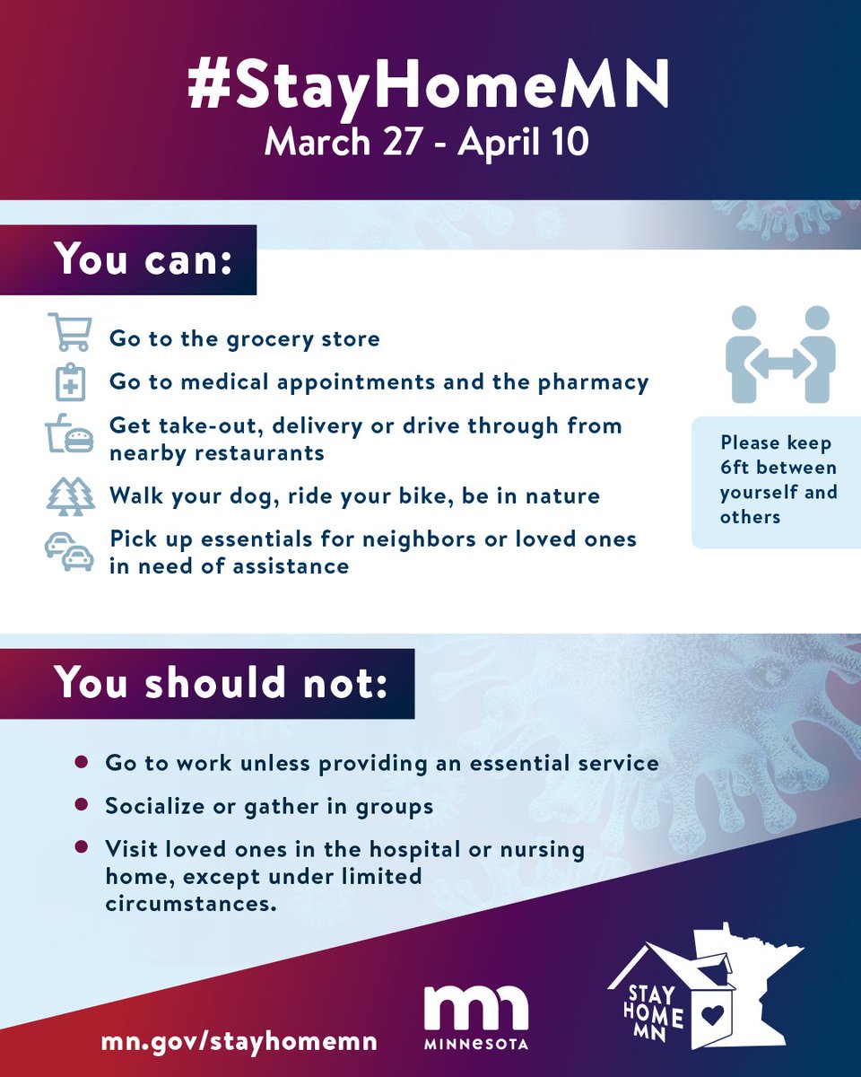 We must take bold action to save the lives of Minnesotans. As a former Command Sergeant Major in the Army National Guard, I believe in having a plan – which is why I’m directing Minnesotans to stay at home and limit their movements to essential services. #StayHomeMN