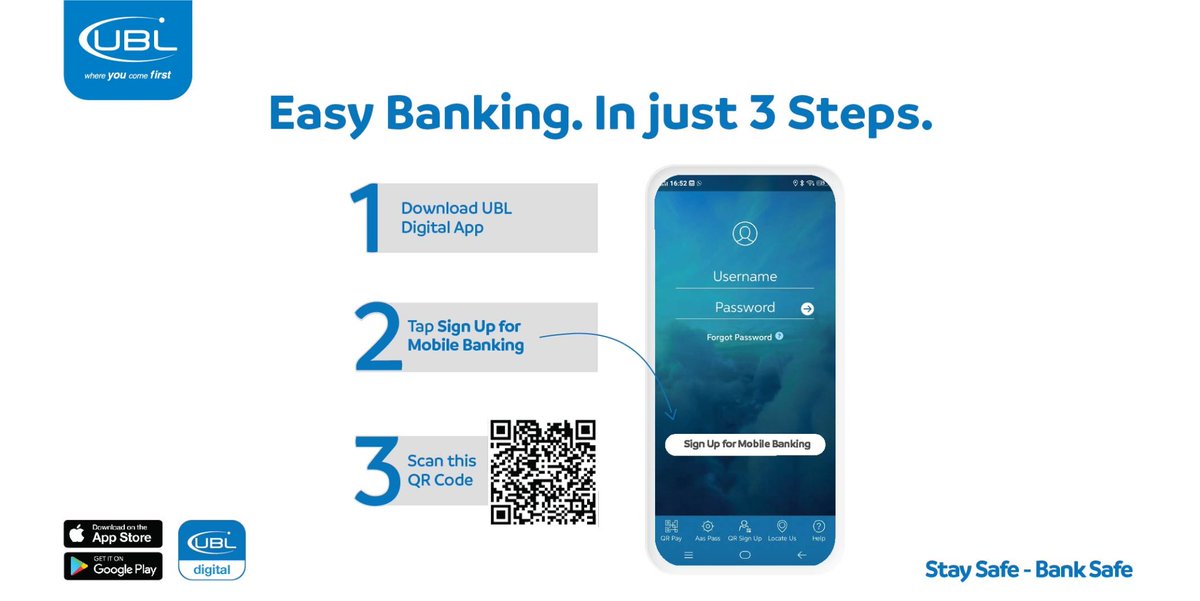 UBLDigital's tweet photo. Already have a UBL Account? Instantly Sign up on UBL Digital App using QR Code.
#UBLDigitalApp #UBL #QRSignUp #MobileBanking #COVID19 #GooglePlay #UBLDigital #BankSafe #StaySafe #UBLATMNetwork #UBLNetBanking #SocialDistancing https://t.co/LlMJGLrYIT
