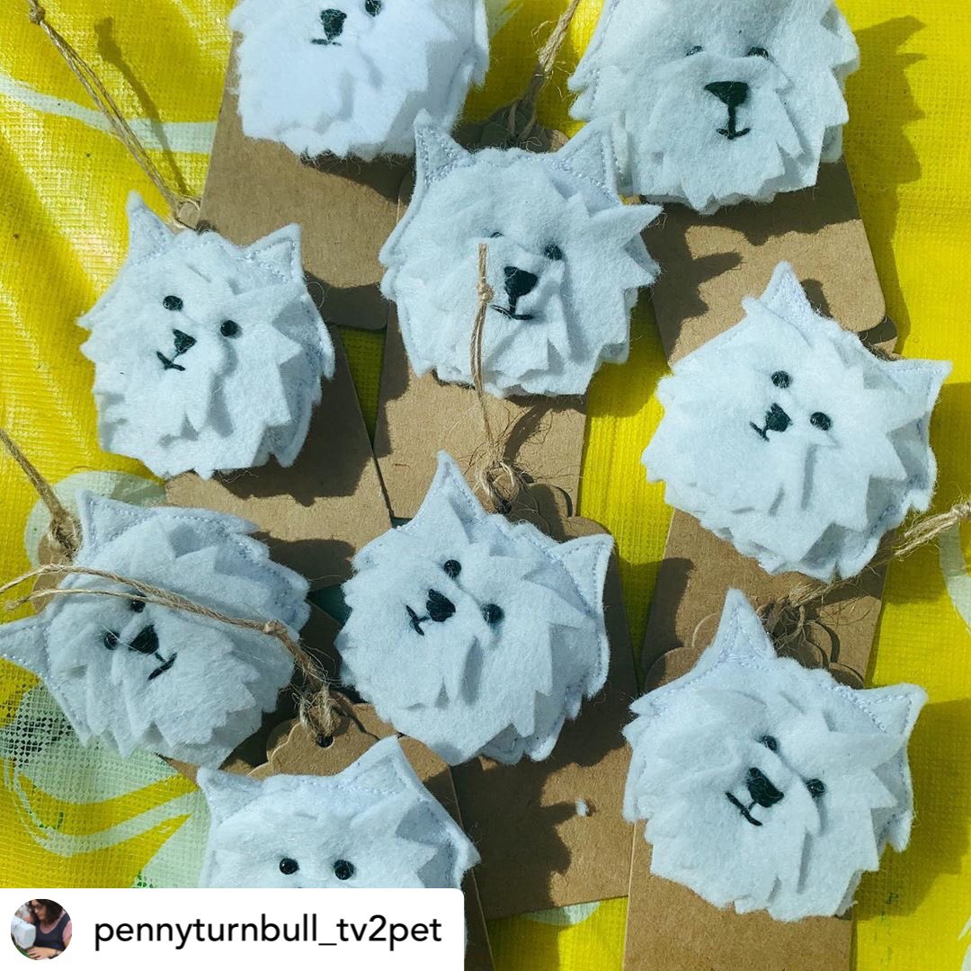 MadeinMonmouthshire (@madein_mon) on Twitter photo Look at all these Westie brooches Penny Turnbull has been making at home...
 • @pennyturnbull_tv2pet Keeping myself busy during the lockdown playing and using up  some of my stash! Little Westie brooches ready for  once we get back to normal 🤞🏻
#westie #westiesofinstagram Look at all these Westie brooches Penny Turnbull has been making at home...
 • @pennyturnbull_tv2pet Keeping myself busy during the lockdown playing and using up  some of my stash! Little Westie brooches ready for  once we get back to normal 🤞🏻
#westie #westiesofinstagram