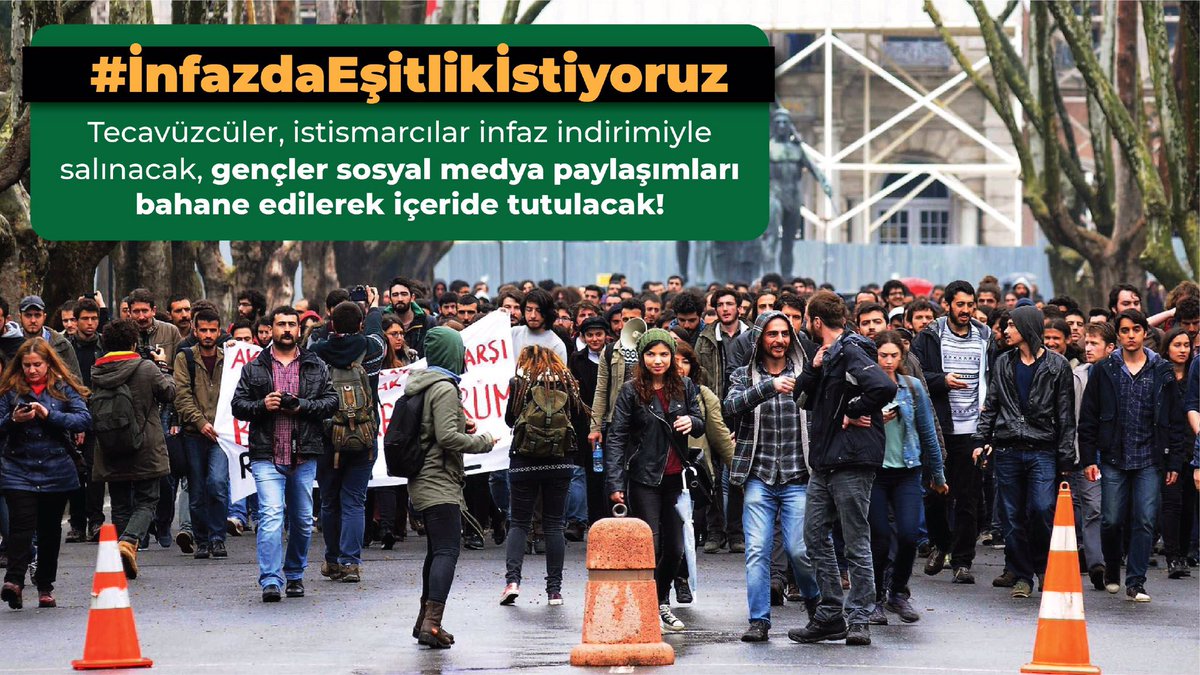 Gençler, kadınlar, seçilmiş siyasi temsilciler, hak savunucuları... Mahkum edilen tüm siyasi tutsaklar için #İnfazdaEşitlikİstiyoruz