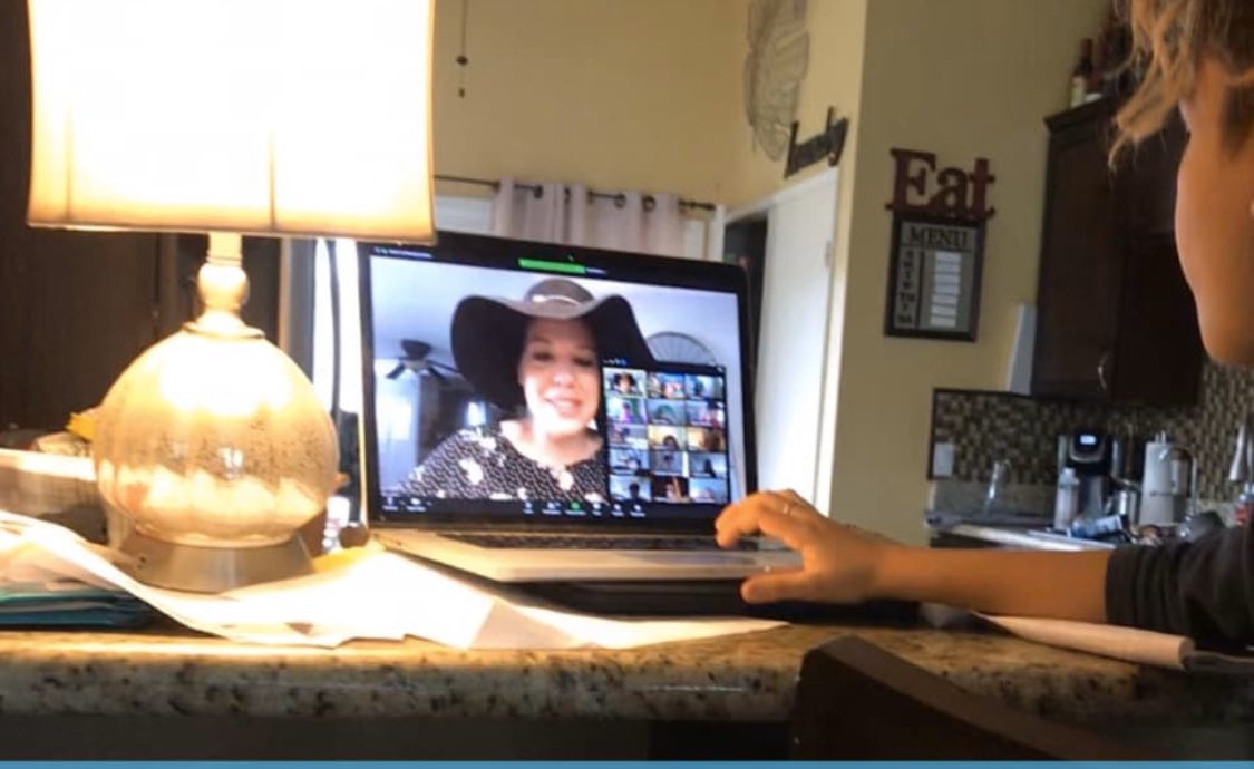 AshCorlett's tweet photo. My favorite part of the day is connecting with my students. 💙Today we had “silly hat day.” We reviewed the day’s objectives and check-in with each other. 🐬@DelLagoElem #wegotthis #SVInnovates #dolphinsdazzle https://t.co/FQVjNwIHUY