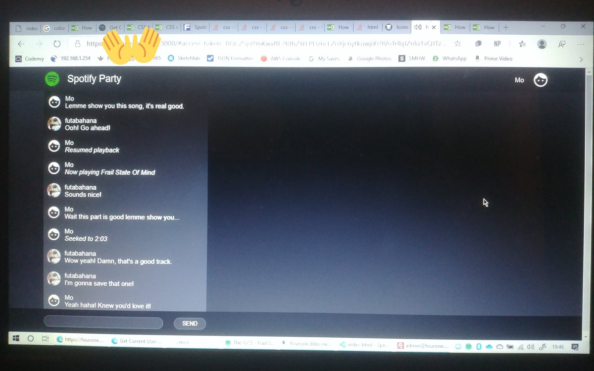 morahman162's tweet photo. So, #COVID19 is making it difficult to share music, but using @SpotifyPlatform, I developed a web app using #JavaScript to allow people to listen to music together over the internet natively in #Spotify! https://t.co/n6Zvlt7xqP