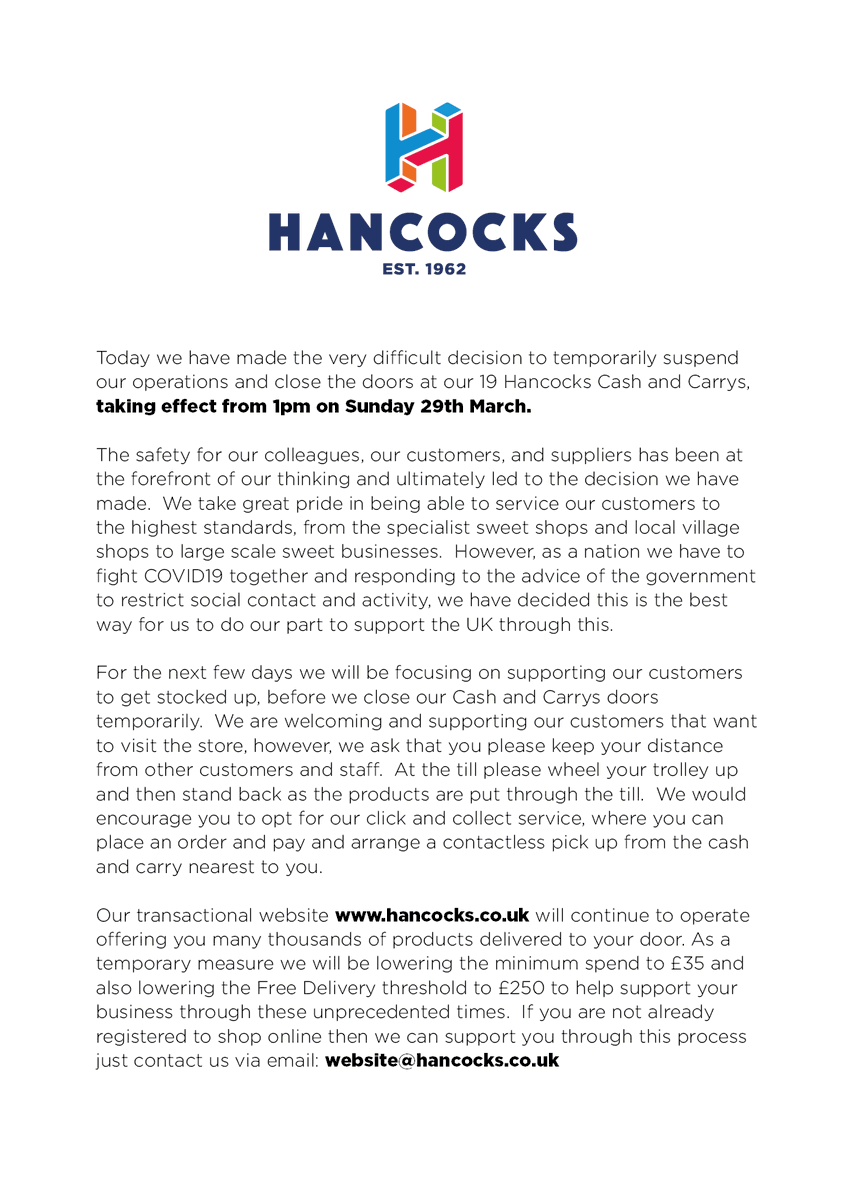Hancocks Cash & Carry tweet media