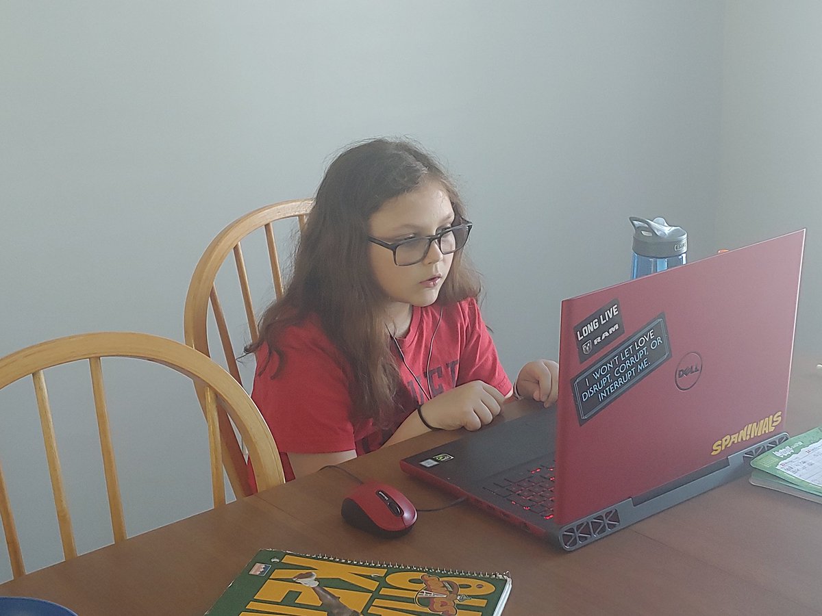 HeatherTesar's tweet photo. Anthony's sporting red for spirit day while working on his dreambox challenge! He's finished up 4 subjects today! 
#BEspirit #BEworker #HouseHonor
@BriarwoodES @MrsShaw5thGrade https://t.co/2QVZ0c3h5O