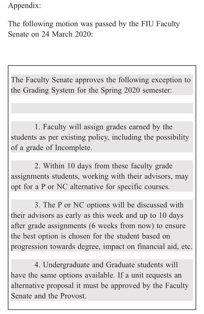 Grading System for the Spring 2020 Semester
