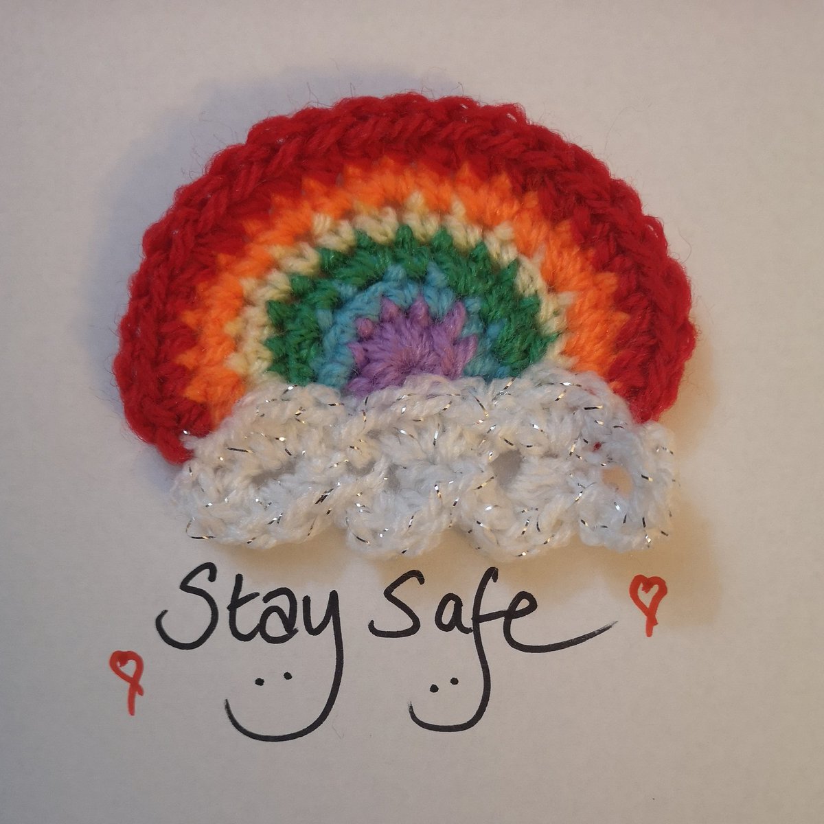 SianSianprice's tweet photo. Tonight I crocheted a rainbow, stay safe #staysafe #StayAtHomeSaveLives https://t.co/BTLbGRNkGi