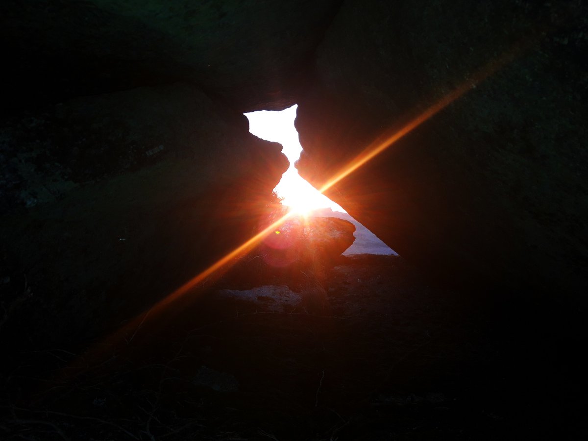 One more photo from the weekend. The sunset over Carn Galver from inside the Little Galver 'viewing station.'Spring Equinox Sunset, 21/3/206:18pm #PrehistoryOfPenwith