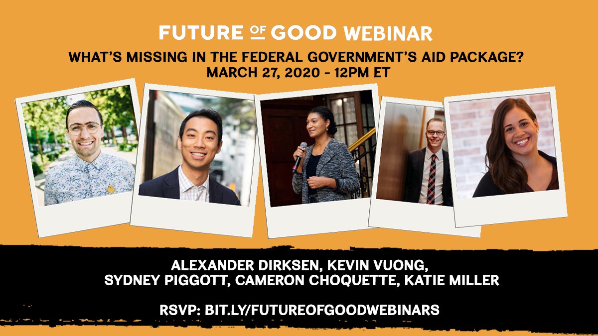 🗣️This Friday, we're hosting a very exciting webinar with a panel of young leaders to answer:

What's missing in the federal government's aid package? What's exciting about the funding? Where do we need more support? 🤔

More info and RSVP now 👉futureofgood.co/webinarseries/