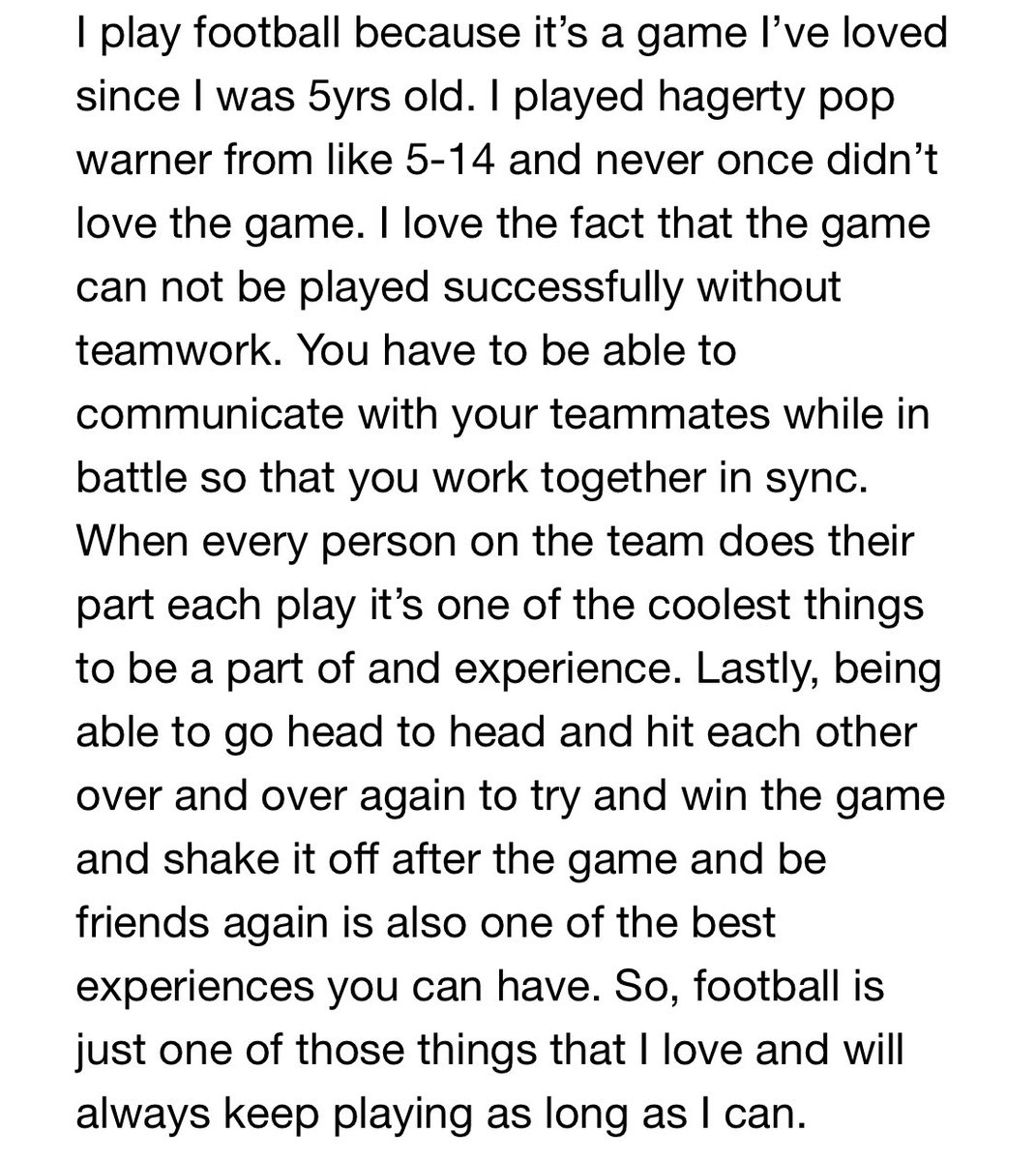 cadesports34's tweet photo. Why do I play Football?@Hagerty_FB https://t.co/sd9MMA70wj