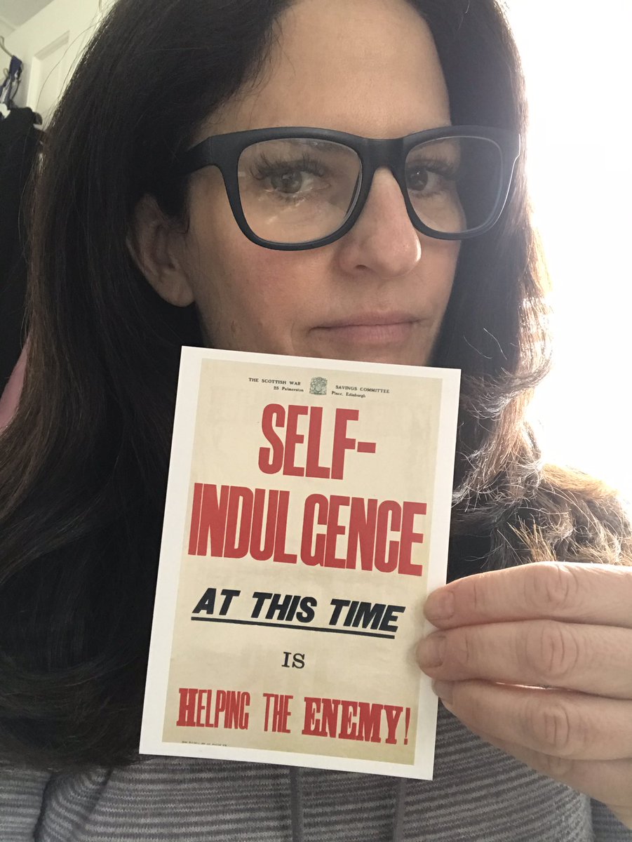 #WW1 poster on postcard #memento from <a href="/I_W_M/">Imperial War Museums</a> #ChurchillWarRooms purchased last #April2019 seemed amusing at the time. Oddly apt now.  Never been a better time to take physical and emotional #inventory of ones “stuff.”  #stayhealthystaysafe