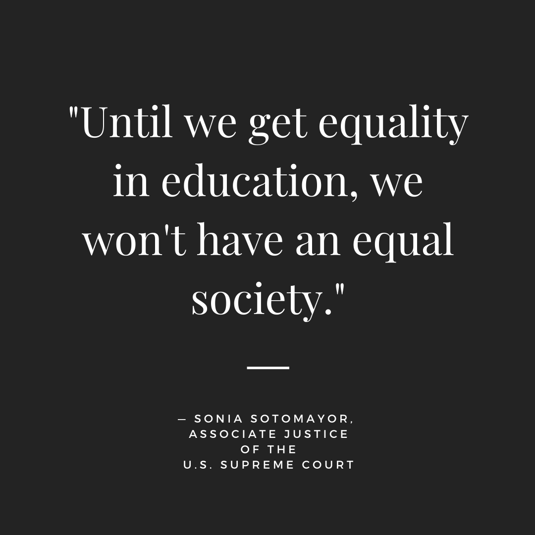 PDPSpirituality's tweet photo. "Until we get equality in education, we won't have an equal society."
— Sonia Sotomayor, Associate Justice of the U.S. Supreme Court

#quote https://t.co/ep16SQT7Jl