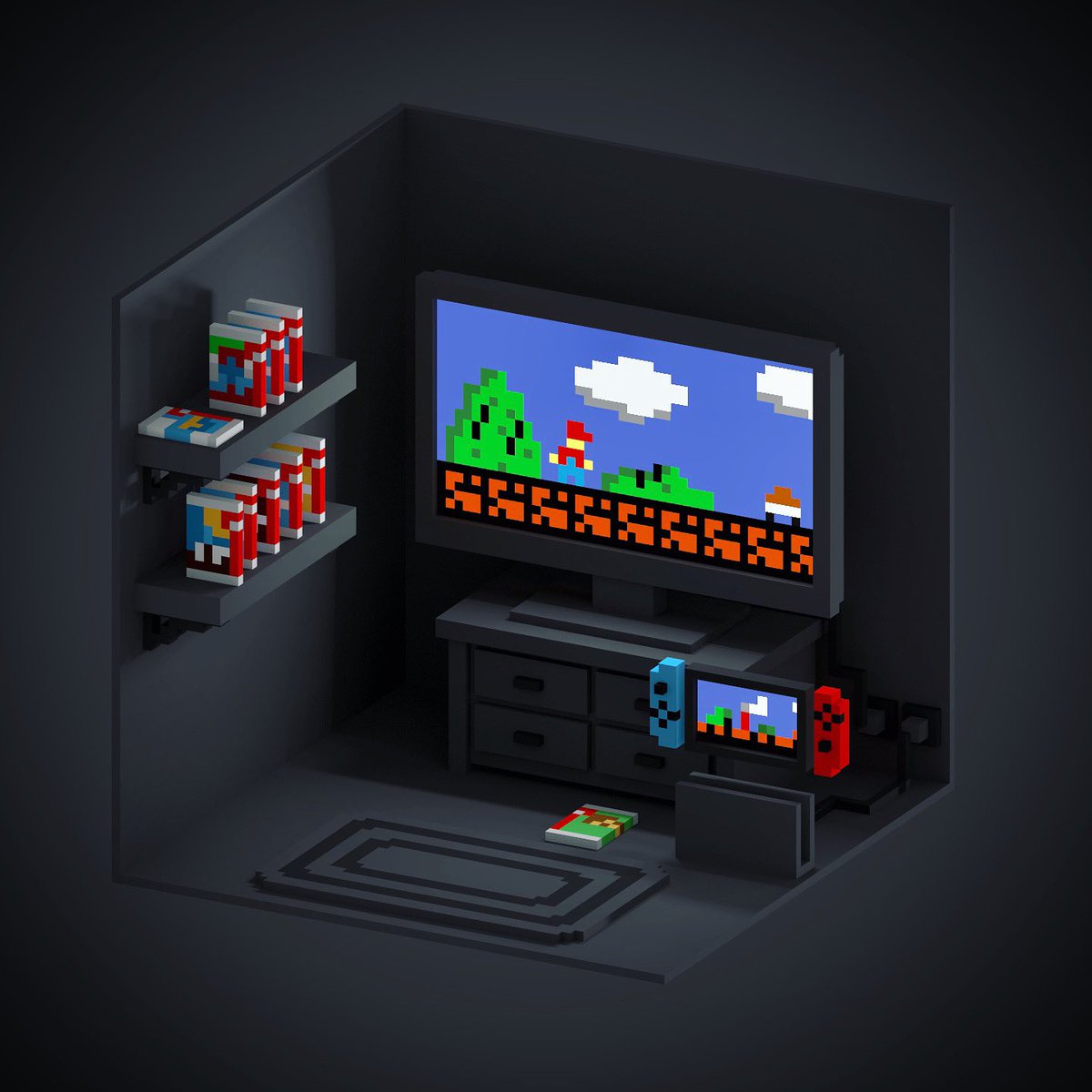 Be safe and play games! 😷 

#voxel #voxelart #magicavoxel #lowpoly #lowpolyart