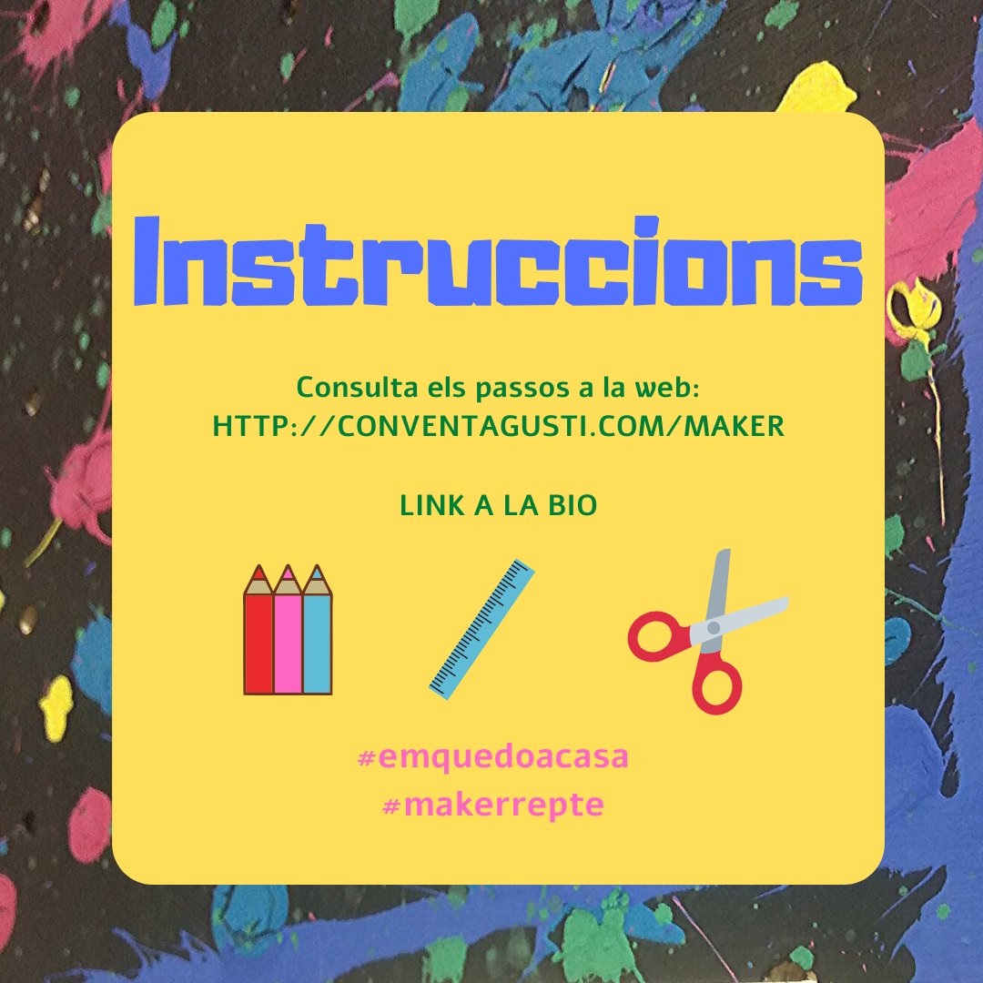 MakerConvent's tweet photo. Ja tenim aquí el tercer #makerrepte Segur que podeu compartir vídeos molt divertits quan feu aquest animaló… https://t.co/xtFlvUtq6U #EmQuedoACasa #bemaker https://t.co/u7eRH6vUav