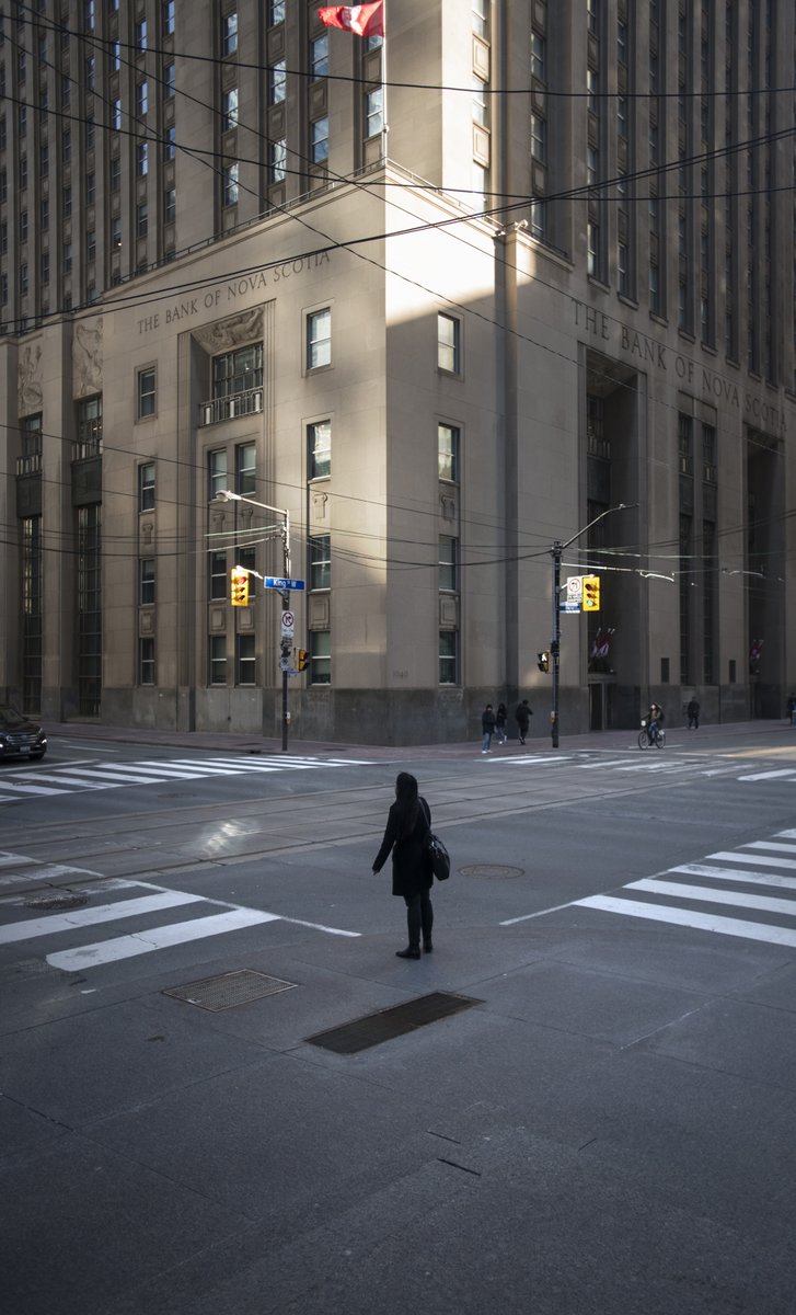  @2manycameras9:25 a.m. ET on March 16: the intersection of King St. West and Bay St. in Toronto.