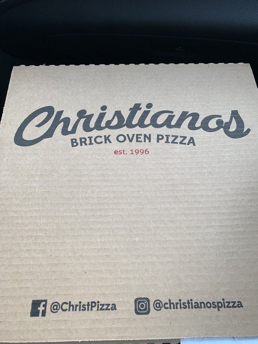 Brian_Butch32's tweet photo. @ChristPizza thanks for the curbside pick up! #COVIDー19 #supportlocalrestaurants make sure to listen to @bjandthebearwi for Christianos pizza bets. https://t.co/YTdF4C2xnR