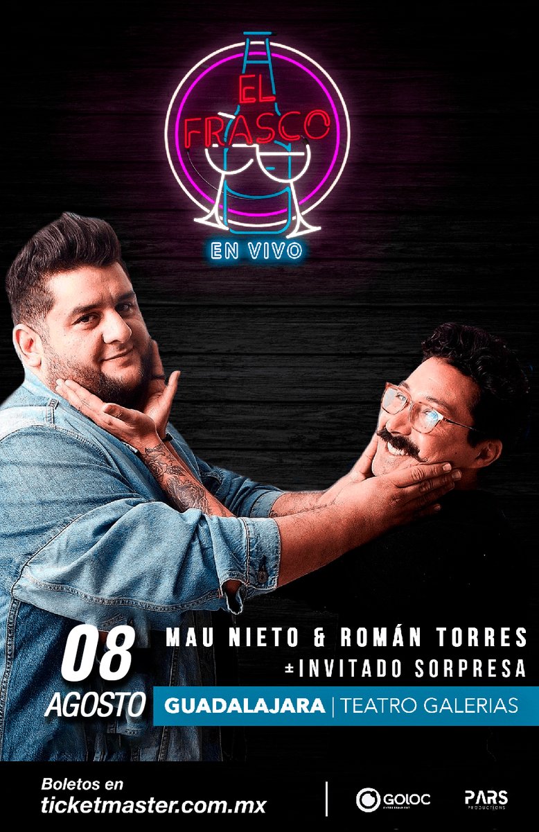 #ElFrasco ¡𝗡𝗨𝗘𝗩𝗔 𝗙𝗘𝗖𝗛𝗔 𝗥𝗲𝗽𝗿𝗼𝗴𝗿𝗮𝗺𝗮𝗱𝗮: 08 AGOSTO, 9:00 PM! 

💲 $300, $350, $400, $450
🎟 bit.ly/ElFrasco-AGO20…

⚠️ Todos los boletos comprados con anterioridad serán válidos para la nueva fecha y podrás acceder con
los mismos boletos el día del evento.