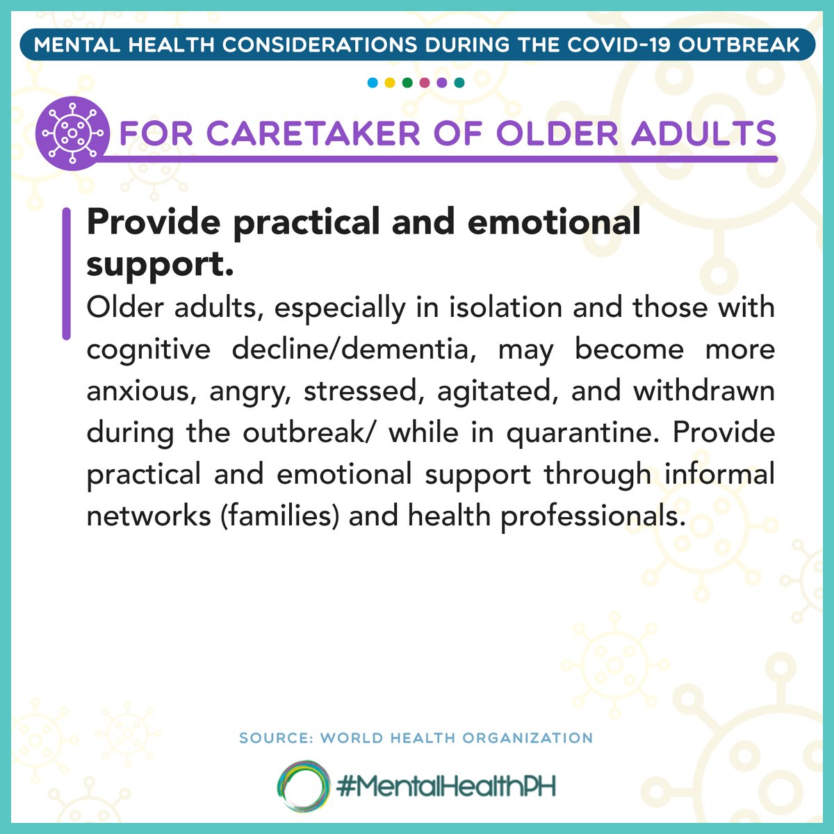 [Mental Health Considerations during COVID-19 Outbreak]For Caretakers of Older Adults #MentalHealthPH  #COVID19(Source:  @WHO) @WHOPhilippines  @gospeakyourmind  @UnitedGMH