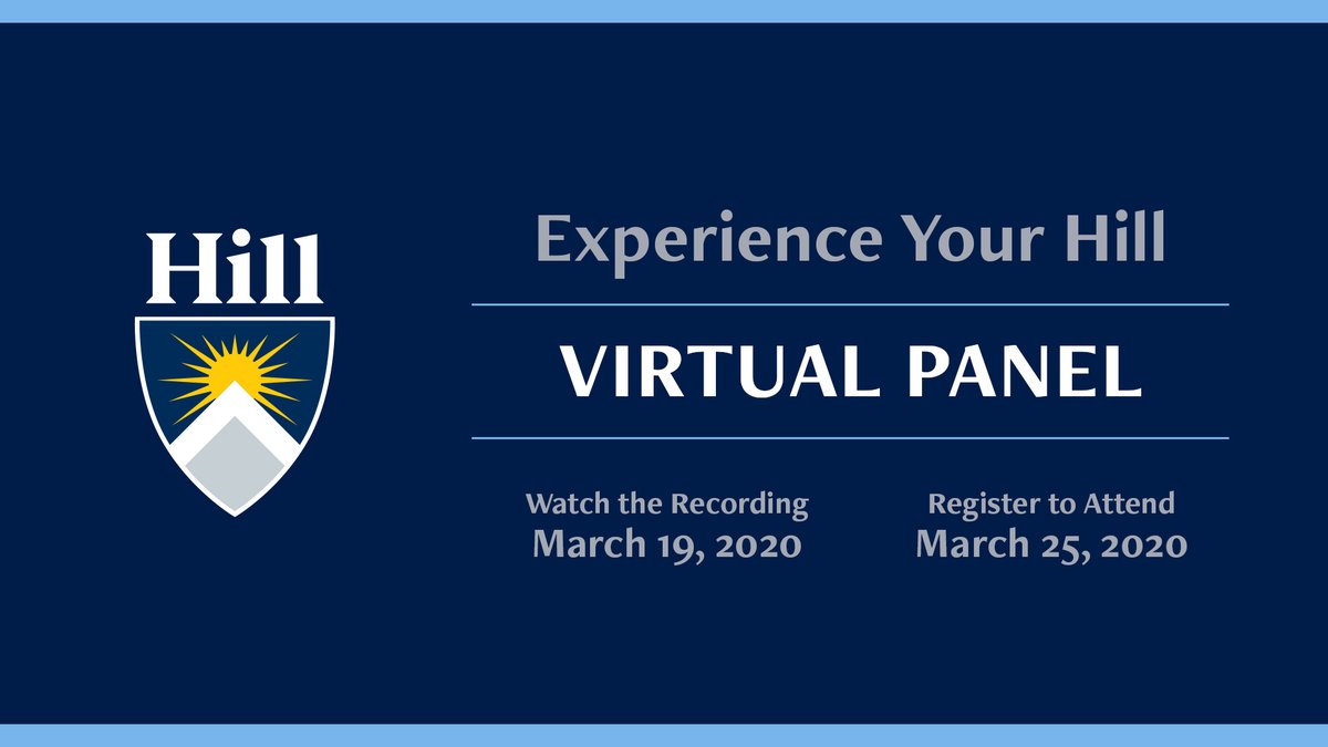 Accepted students and families can now view last week’s livestream event and register for this Wednesday's webinar where you will have the opportunity to meet additional faculty and students. thehill.org/ChooseHill.