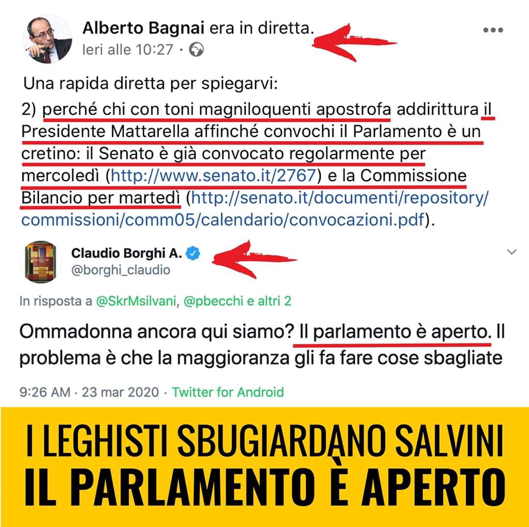 Icompetenti's tweet photo. #Salvini, #ApriteilParlamento 

#Borghi, #Bagnai il Parlamento è aperto.

Ora, chi è che sta dando del cojone a chi?
Diciamo che sono cojoni tutti e tre così nessuno si offende. https://t.co/z9fDqCSbSO
