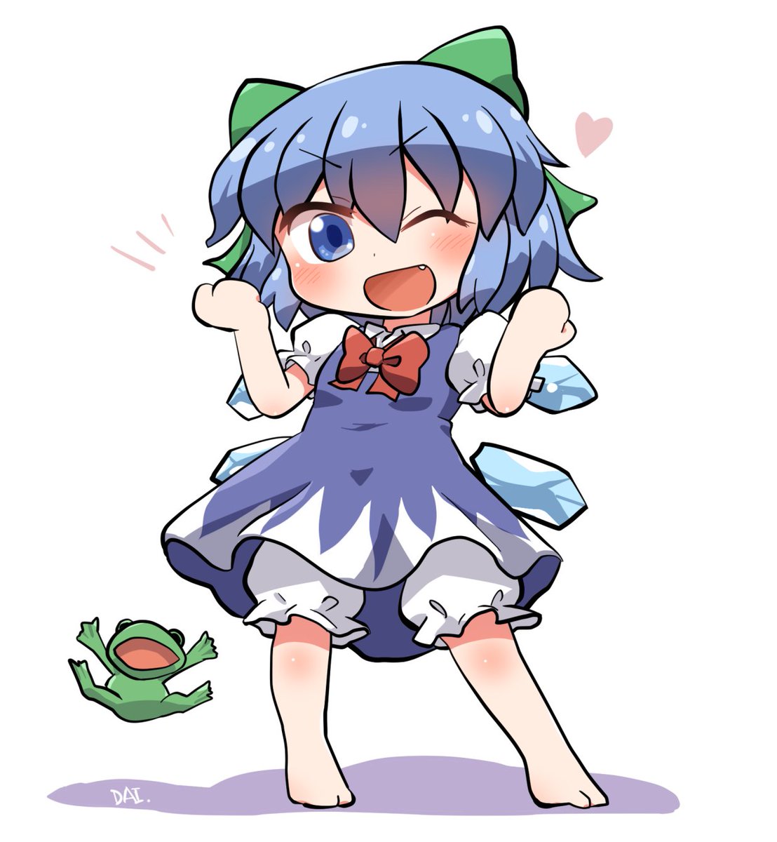 チルノ(東方Project) 「おはちるの!??? #おは東方 」|六合ダイスケ@春例大祭う12bのイラスト