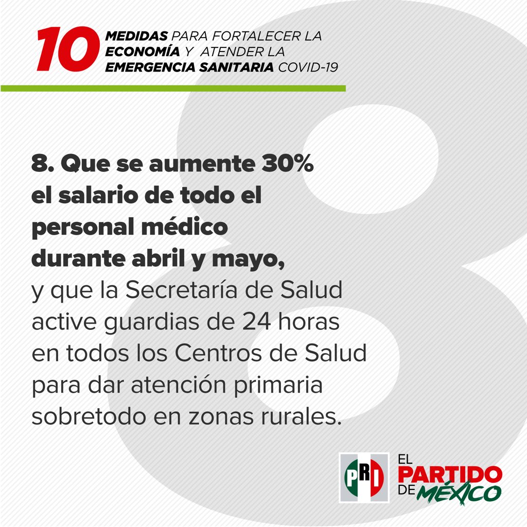 Para reconocer la entrega, el valor y el esfuerzo incansable de las y los médicos de México, #ElPRIPropone: