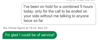 wbarker's tweet photo. maybe chatbots aren't always the best #customerexperience. @CenturyLink https://t.co/2pICZqCL92