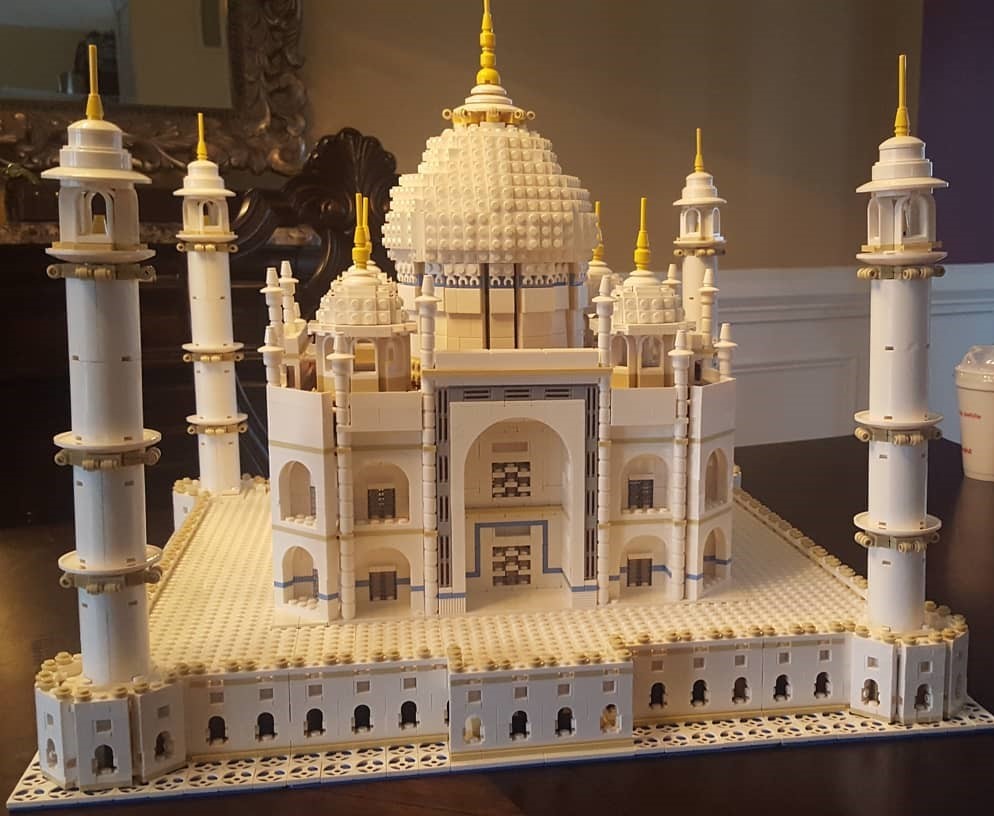 What do you notice? What do you wonder? After a month of building... finally the finished Lego Taj Mahal!