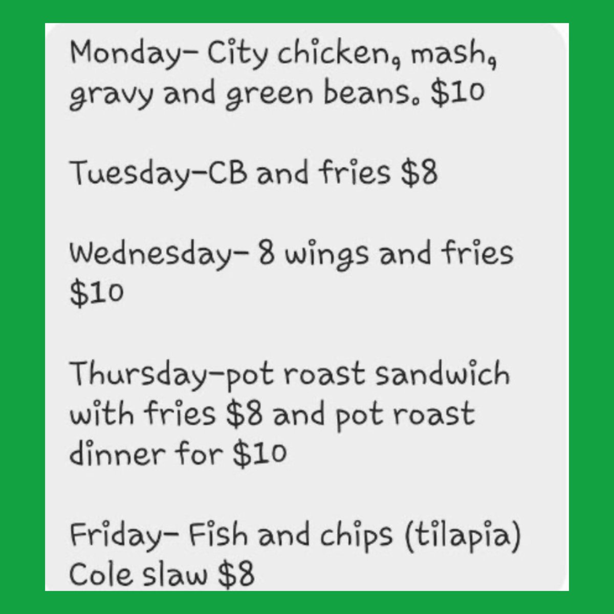 Today’s special is City Chicken!