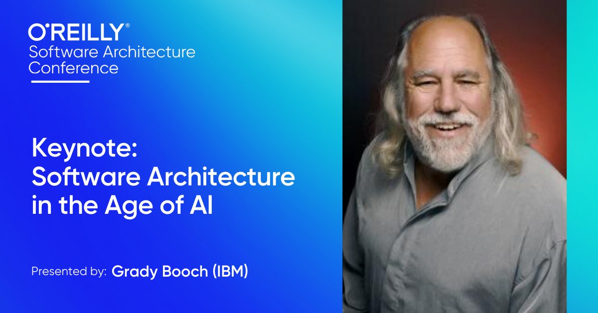 SoftwareArchitecture (@oreillysacon) on Twitter photo Don't miss <a href="/Grady_Booch/">Grady Booch</a> on the keynote stage at #OReillySACon in Santa Clara. Check out the full program and register today (risk-free). Get a full refund anytime before May 15. oreil.ly/0kcE7 Don't miss <a href="/Grady_Booch/">Grady Booch</a> on the keynote stage at #OReillySACon in Santa Clara. Check out the full program and register today (risk-free). Get a full refund anytime before May 15. oreil.ly/0kcE7