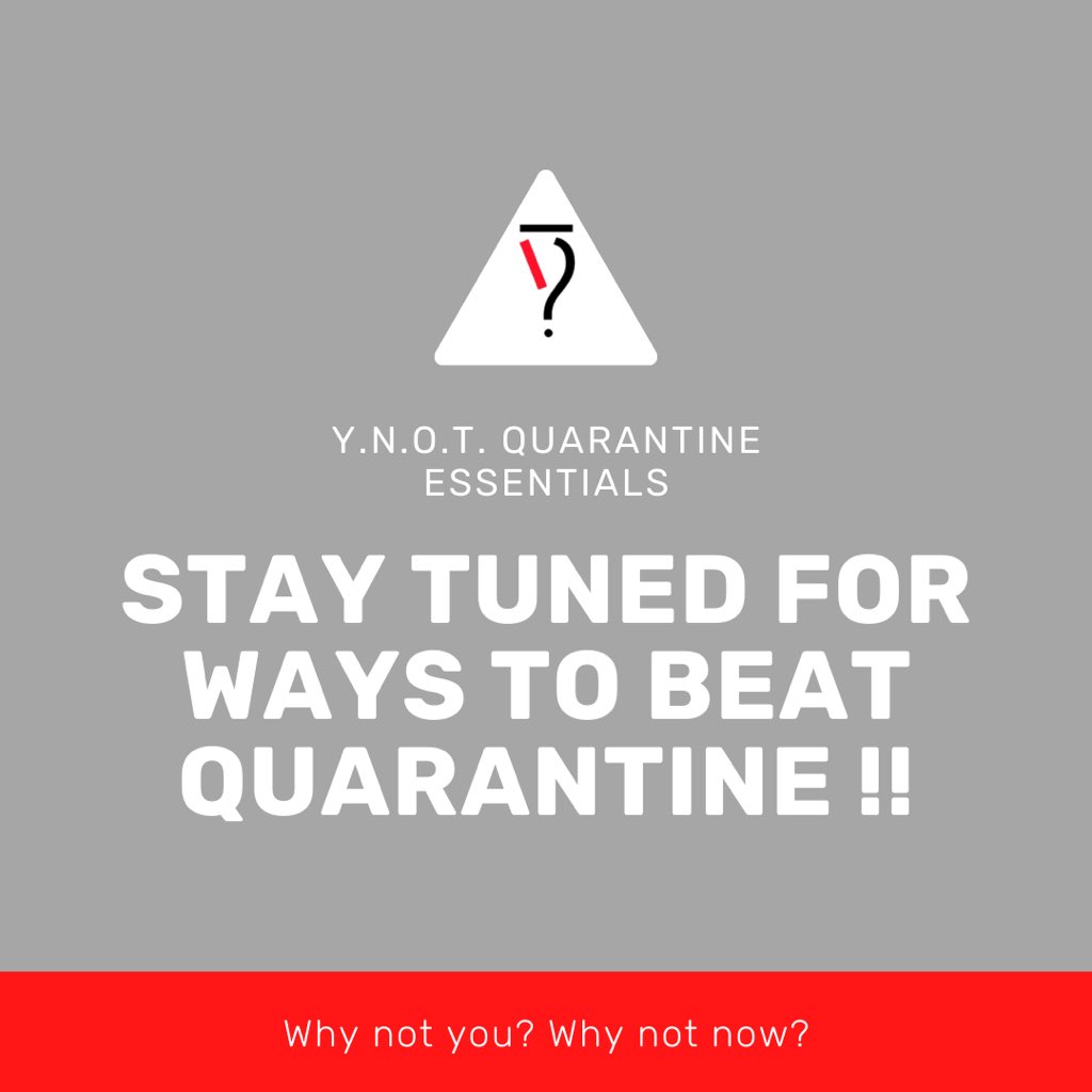 ynot_now_'s tweet photo. Many people are trying to find ways to make their life normal again. However, the mindset shouldn’t be how you will stay the same, but create ways to become better. This week, YNOT? will provide you with a few key ways to beat the quarantine! Stay tuned 👀 https://t.co/seuO3oTgp1