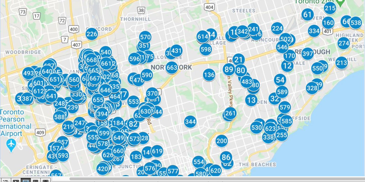 FoodShareTO's tweet photo. FoodShare friends! We are really ramping up deliveries of our Emergency Good Food Boxes, Holy moly! This map shows where we'll be next week. The need is skyrocketing. If you can help, THANK YOU! https://t.co/o9TB64boUF #COVID19 #COVID #pandemic #topoli #foodaccess #foodsecurity https://t.co/zIj87JE67c
