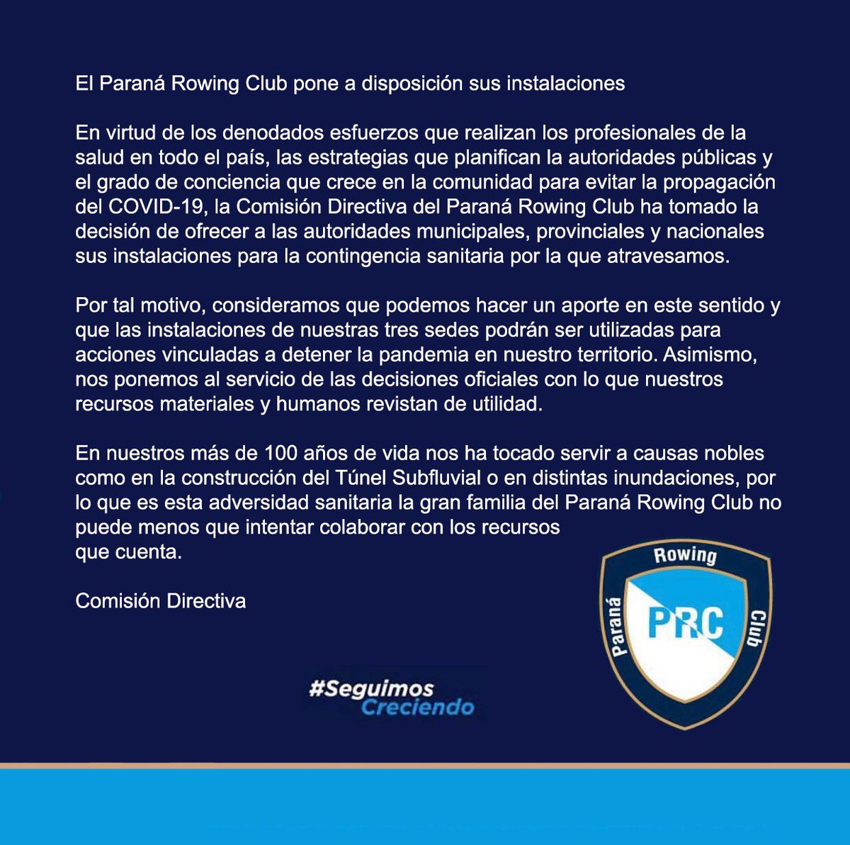 ParanaRowing's tweet photo. #coronavirus ⚠️ Comunicación para las autoridades públicas 🤚🏼⁣
⁣
#QuedateEnCasa #Respeto https://t.co/TqPRx6mOja
