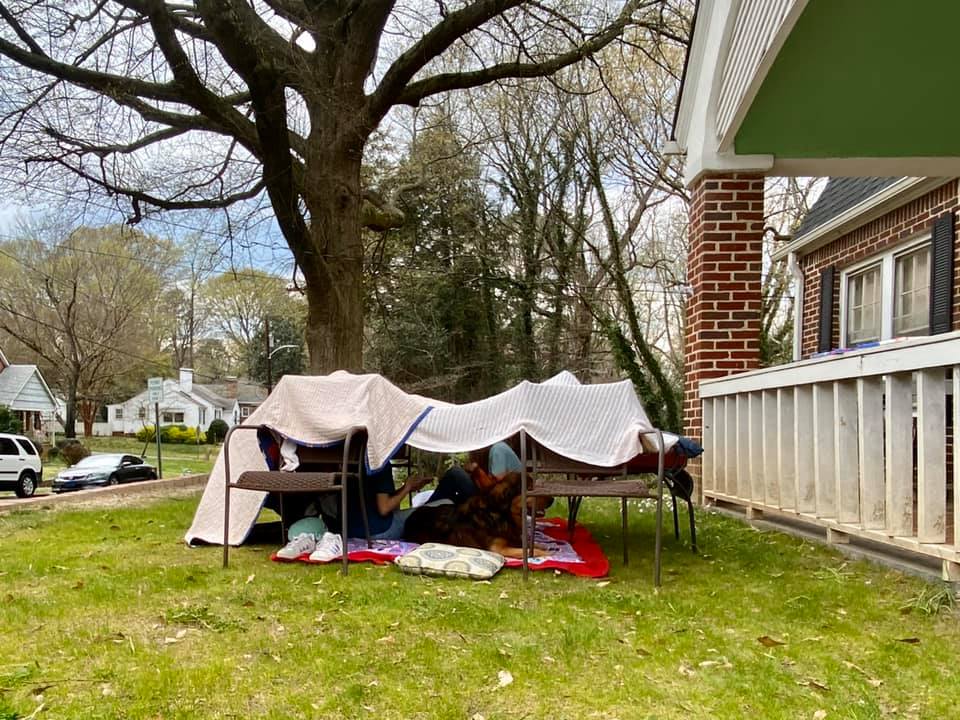 #WeRWhitaker We’re mixing a little sunshine, a splash of art and drop of science altogether! Ending with a great book, stretched out in a tent fort!