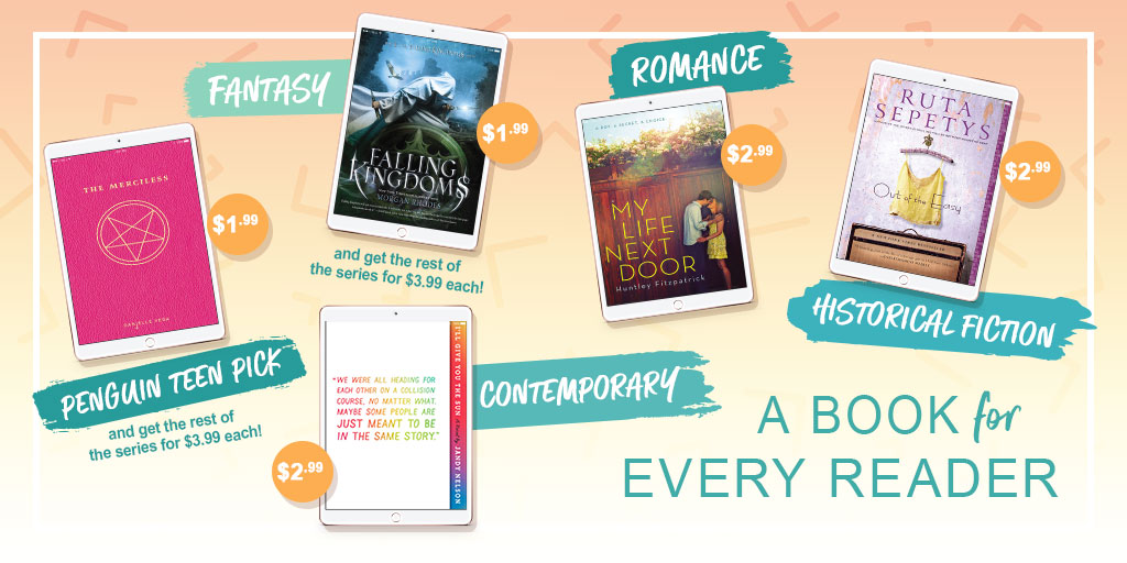 PenguinTeen's tweet photo. We've got #ABookForEveryReader this week! Time to stack up those e-readers from some of our fav @PenguinTeen YA classics from genres including romance, historical fictional, fantasy and MORE https://t.co/s1mu3Z3H9V