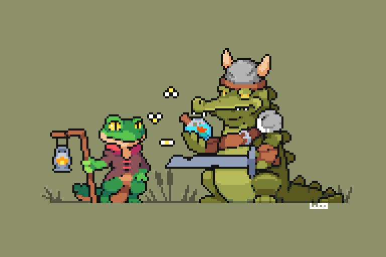 WoostarsPixels's tweet photo. Its the scaly boys for #pixel_dailies 

@Pixel_Dailies @PyxelEdit #scales #pixelart #gameart #gamedev https://t.co/BjYZwtXUpO