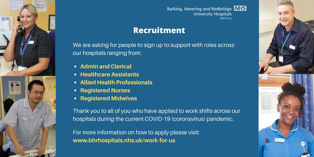 We are looking for members of the public who can join us @BHR_hospitals for a few months of paid work, in a variety of roles across our Trust. For more information on how to apply please visit: bhrhospitals.nhs.uk/work-for-us