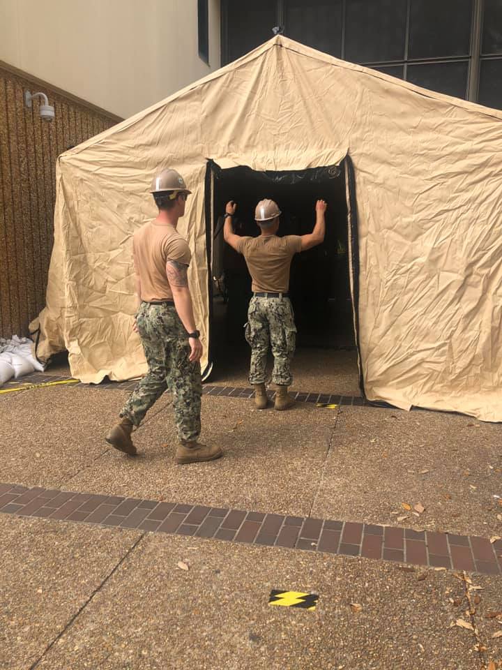 A huge Thank You to our NMCB 133 Seabees for setting up the air conditioned tent for the 81st Medical Group on Keesler Air Force Base. ⁣
⁣
Photo Credit: 81st Medical Keesler AFB⁣
⁣
#seabee #seabees #keeslerafb #keeslerairforcebase #81stmedicalgroup #nmcb133