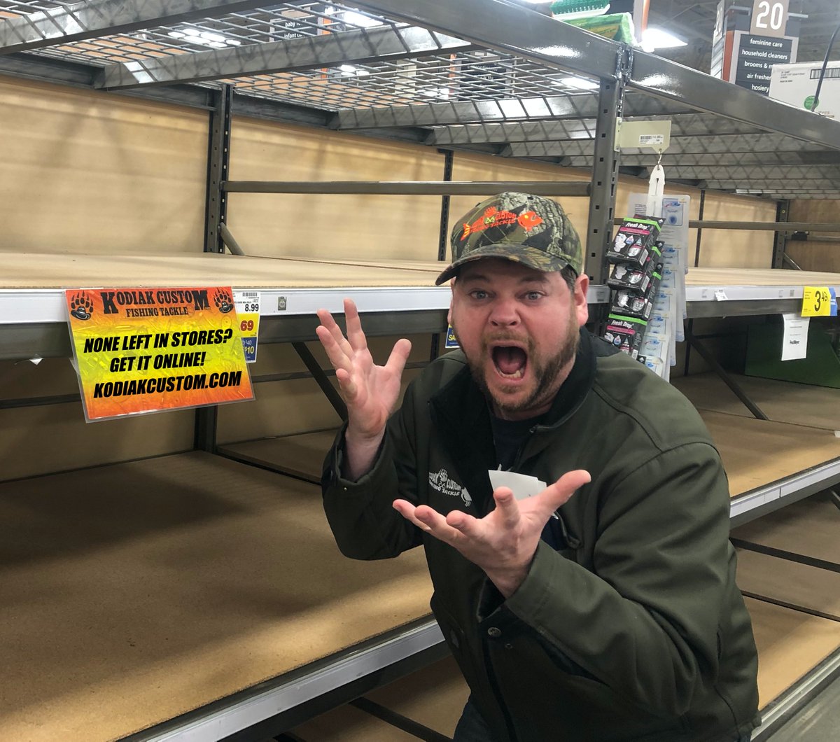 Kodiakcustom's tweet photo. This Just In! Frenzied citizens are #panicbuying @Kodiakcustom faster than toilet paper! Below is a link to our list of dealers and you can order right on our site!  https://t.co/XojSIHXdkH #panicbuy #kodiakcustom #famousdavis #kcft #coronavirus #emptyshelves #covid19alaska #WIN https://t.co/0ptu2tIu7T